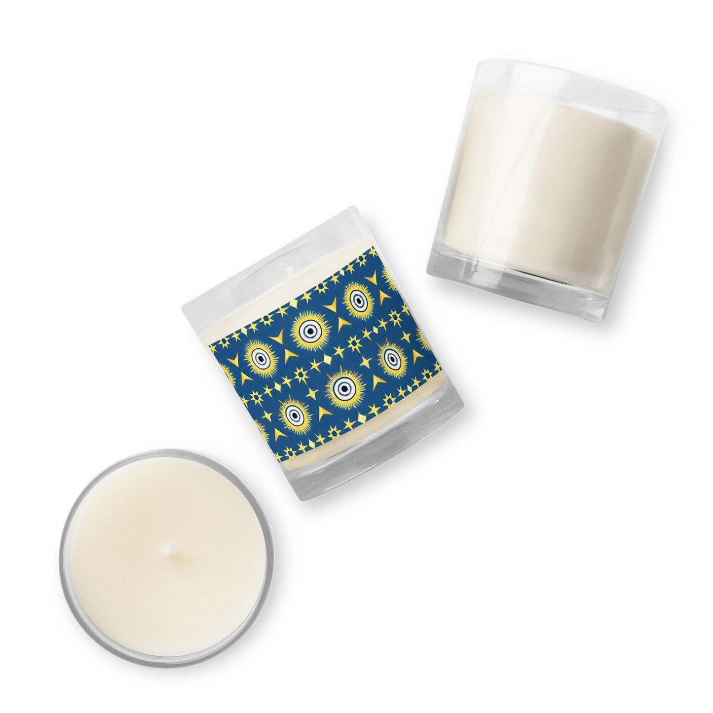 Navy & Gold Star Glass Jar Soy Candle: Illuminate Your Home in Style