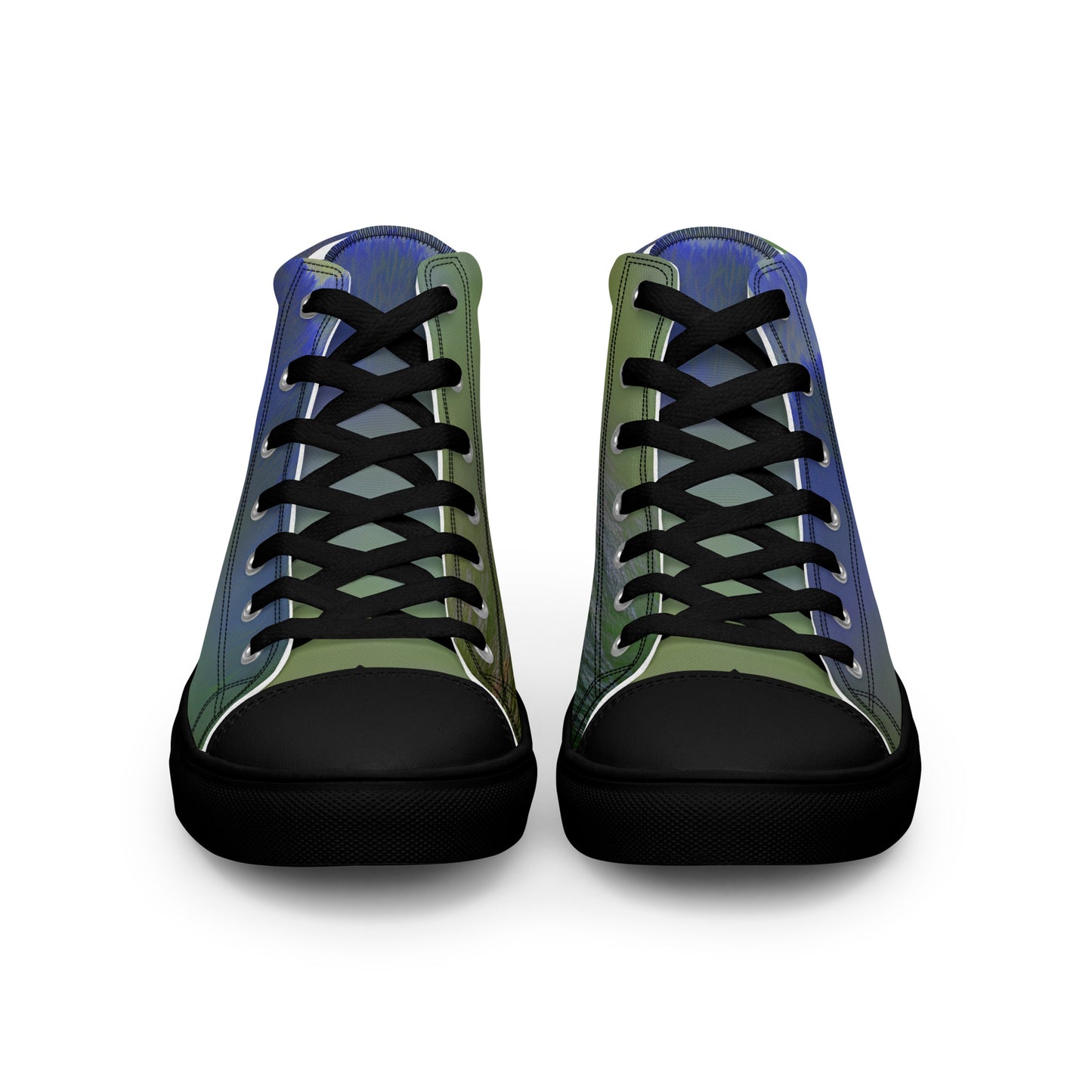 Elevate Your Style with Our Teal Abstract Men's High Top Shoes - Shop Now!