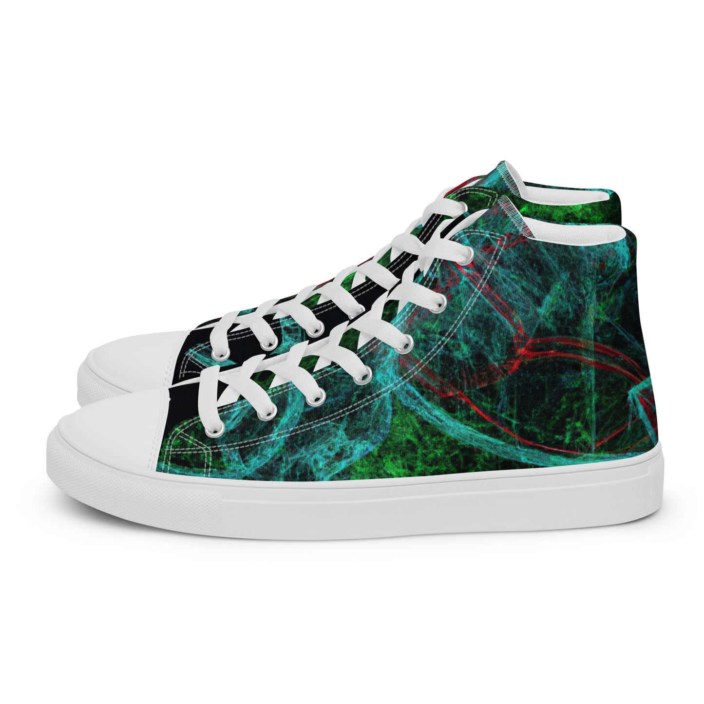 Elevate Your Style: Unique Dark Green Abstract High Tops | Limited Edition