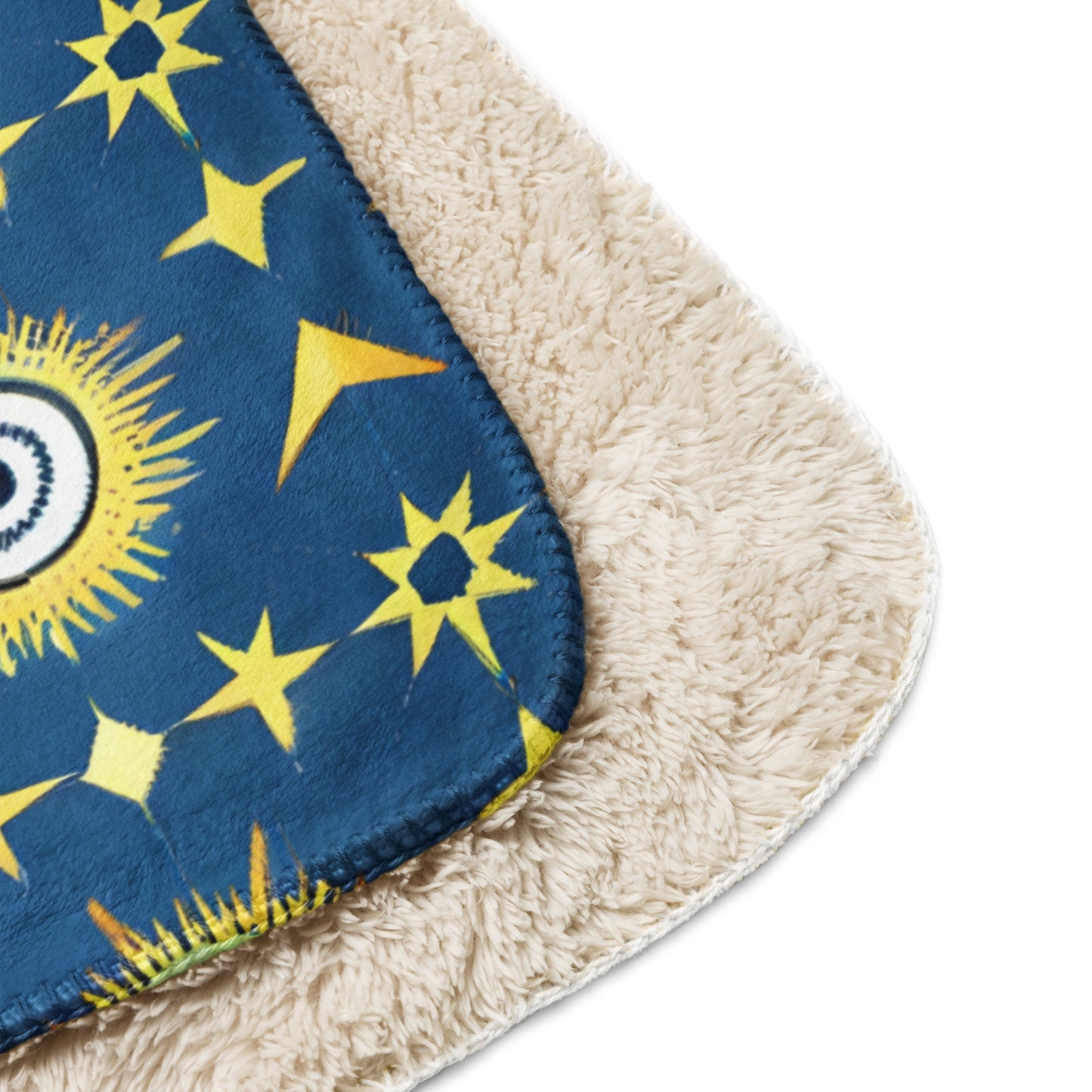 Navy & Gold Star Sherpa Blanket - Luxurious Comfort & Style