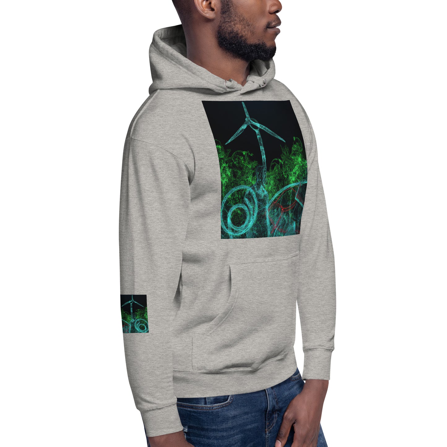 Stay Warm and Stylish with Our Abstract Green Unisex Hoodie - Shop Now!