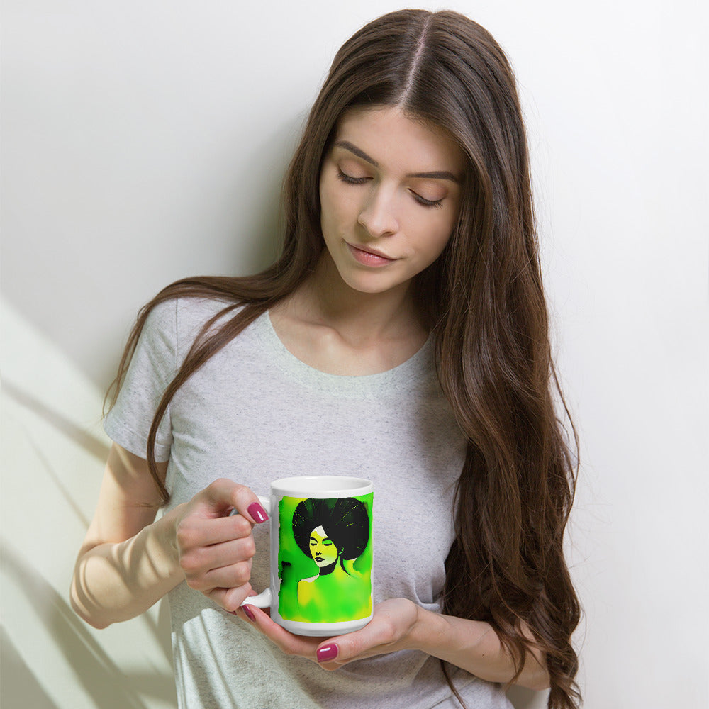 Emerald Lady White Glossy Mug - Perfect Gift for Loved Ones
