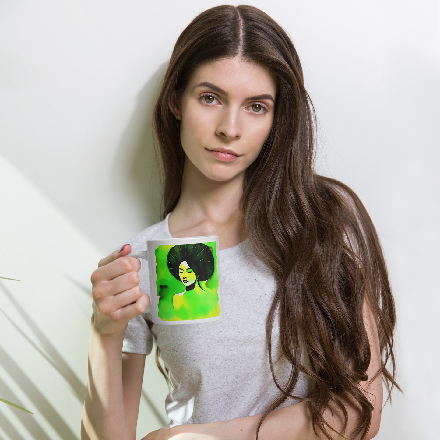 Emerald Lady White Glossy Mug - Perfect Gift for Loved Ones