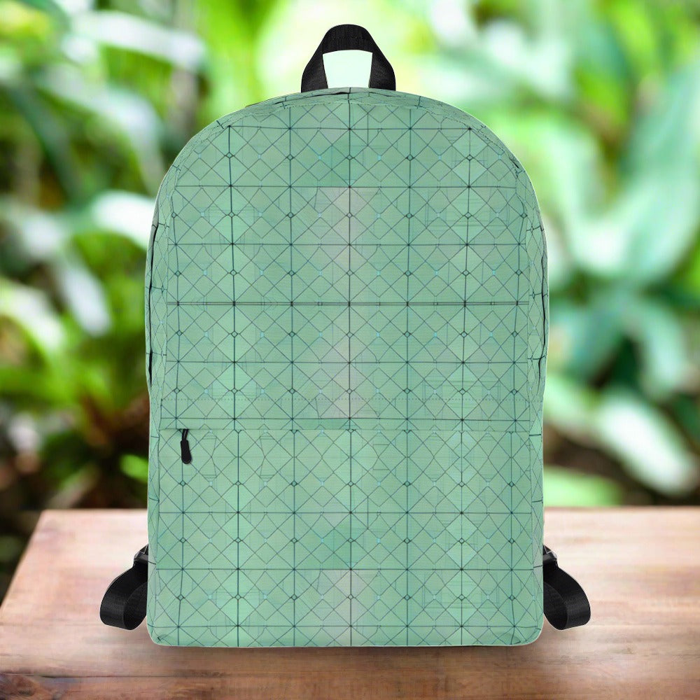 Trendy Geometric Pattern Backpack - Light Green Style