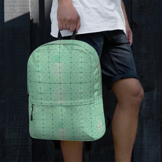 Trendy Geometric Pattern Backpack - Light Green Style