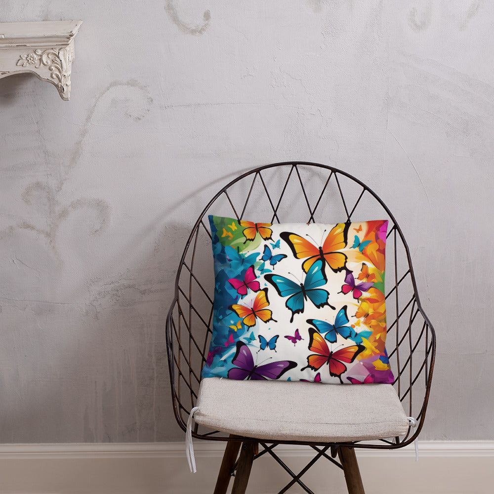 Colorful Butterfly Print Basic Pillow