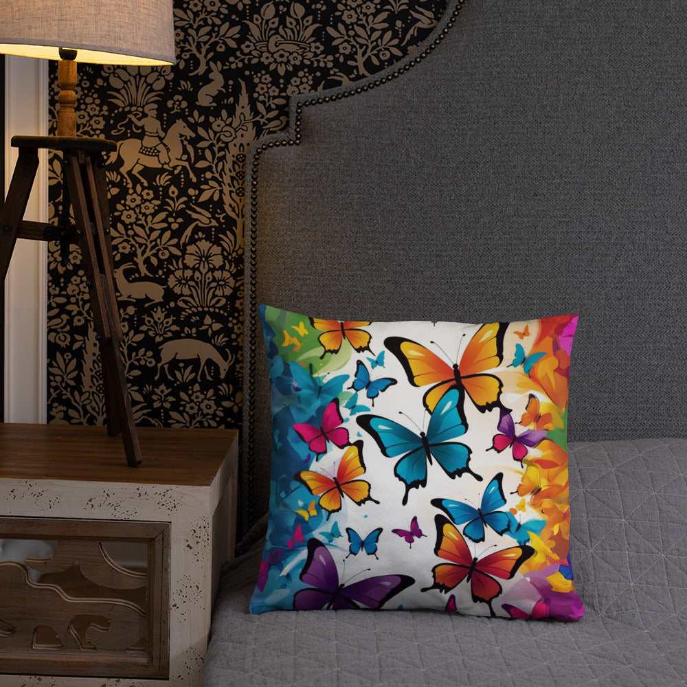 Colorful Butterfly Print Basic Pillow