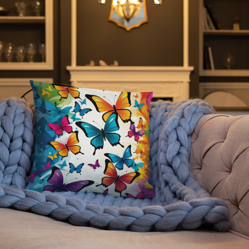 Colorful Butterfly Print Basic Pillow