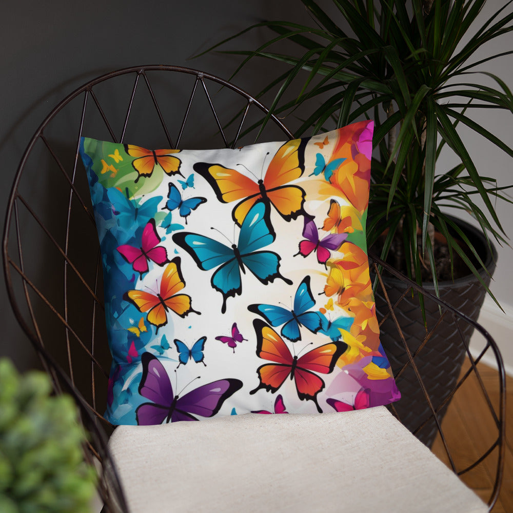 Colorful Butterfly Print Basic Pillow