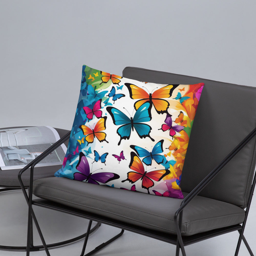 Colorful Butterfly Print Basic Pillow