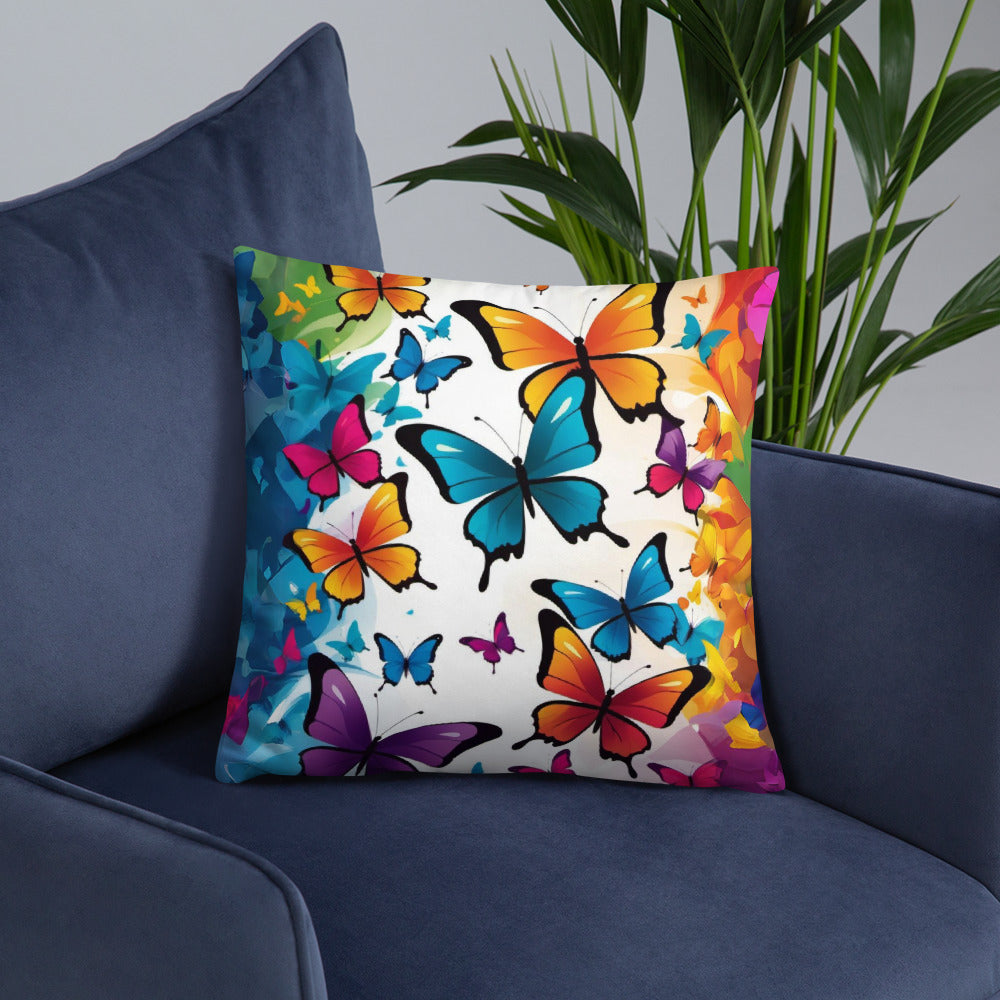 Colorful Butterfly Print Basic Pillow