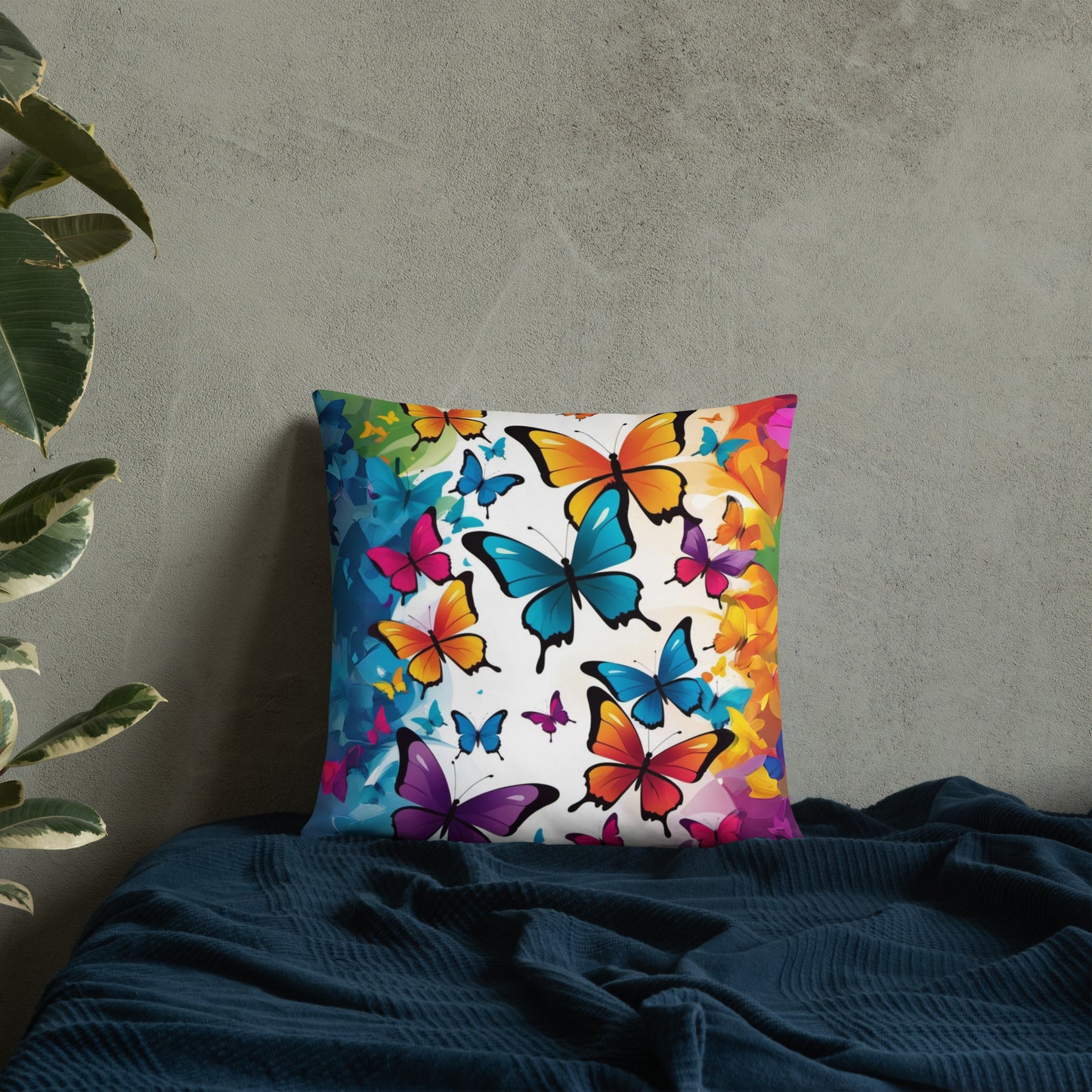 Colorful Butterfly Print Basic Pillow