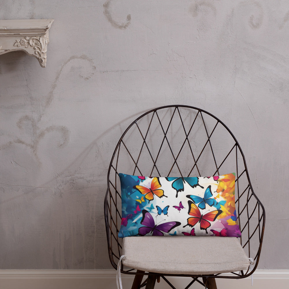 Colorful Butterfly Print Basic Pillow