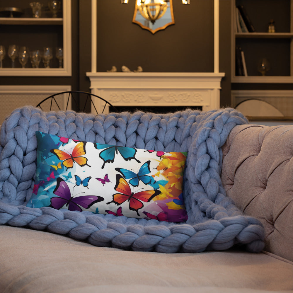 Colorful Butterfly Print Basic Pillow