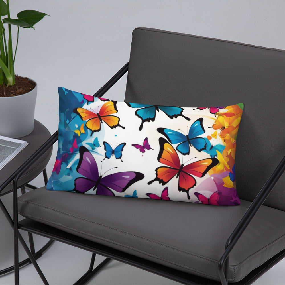 Colorful Butterfly Print Basic Pillow