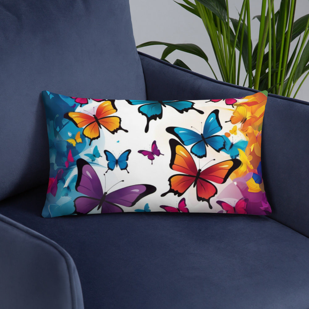 Colorful Butterfly Print Basic Pillow