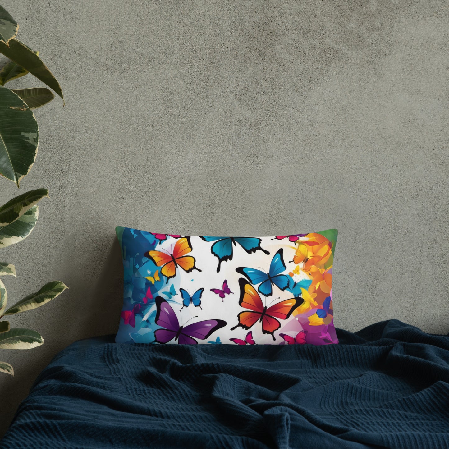 Colorful Butterfly Print Basic Pillow