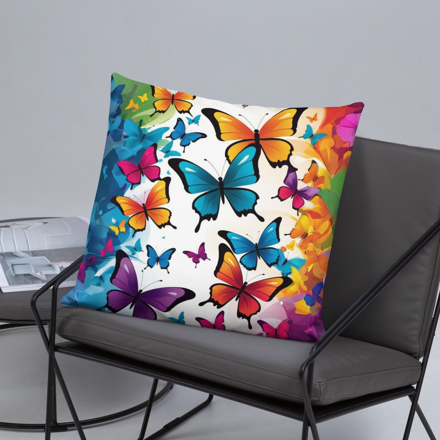 Colorful Butterfly Print Basic Pillow