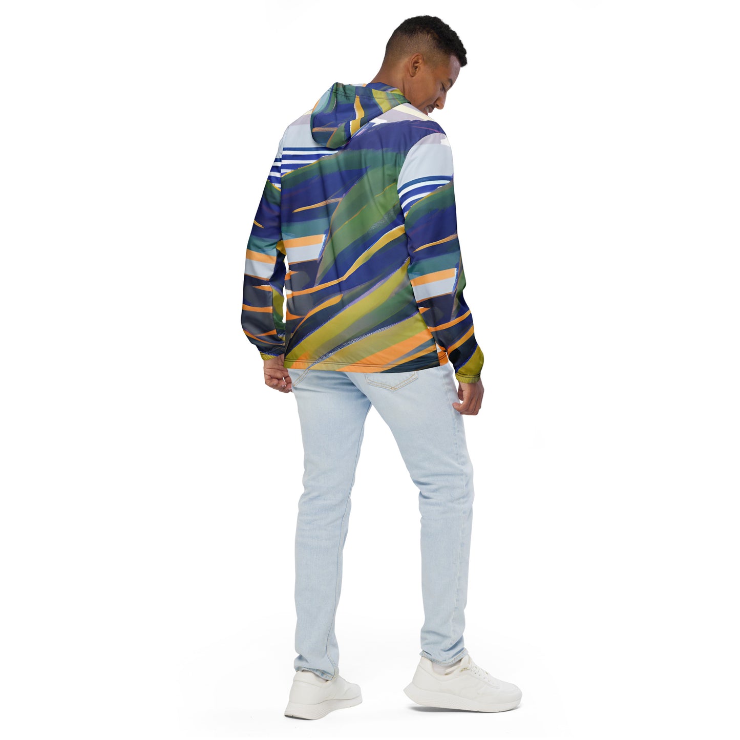 Abstract Storm Men's Windbreaker - Defying the Elements in Style