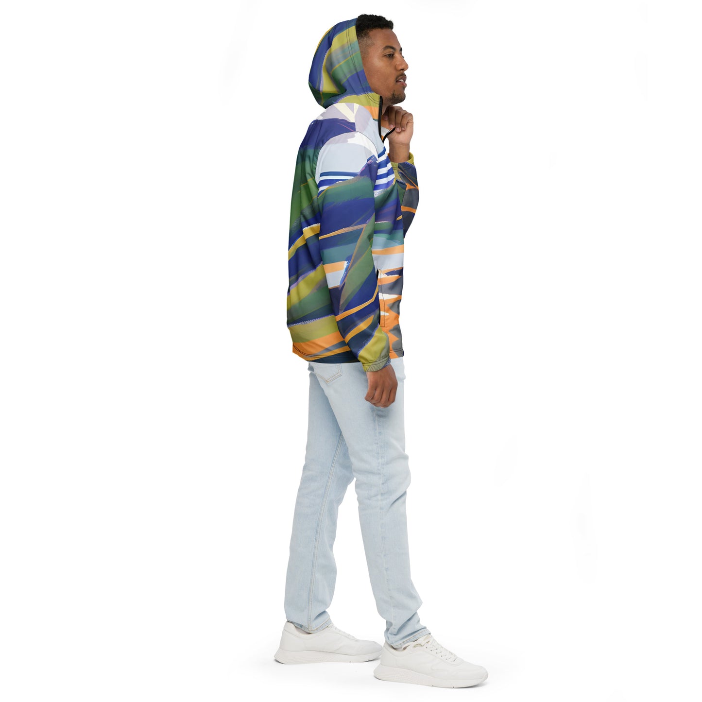 Abstract Storm Men's Windbreaker - Defying the Elements in Style