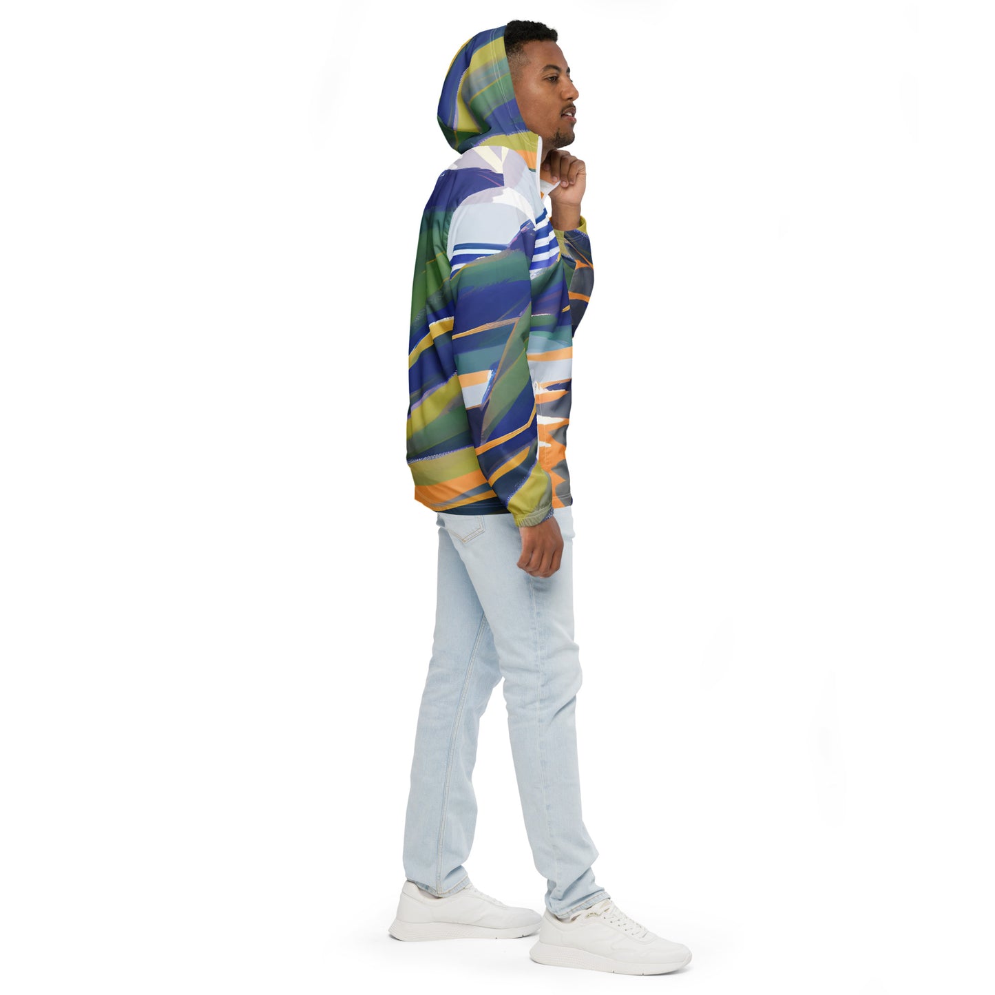 Abstract Storm Men's Windbreaker - Defying the Elements in Style