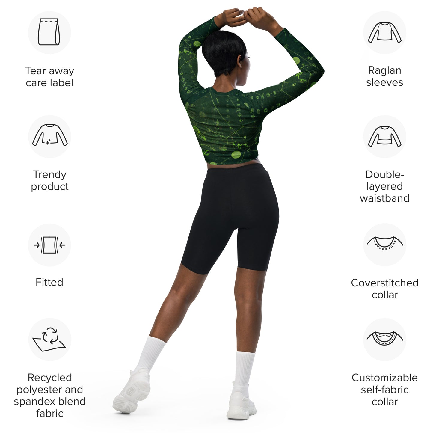 Eco-Friendly Dark Green Crop Top