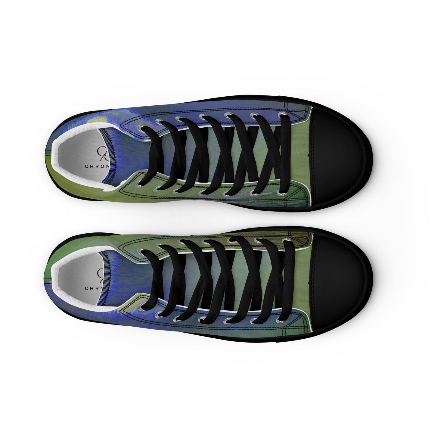 Elevate Your Style with Our Teal Abstract Men's High Top Shoes - Shop Now!