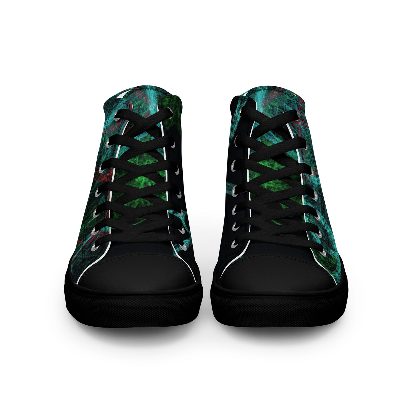 Elevate Your Style: Unique Dark Green Abstract High Tops | Limited Edition