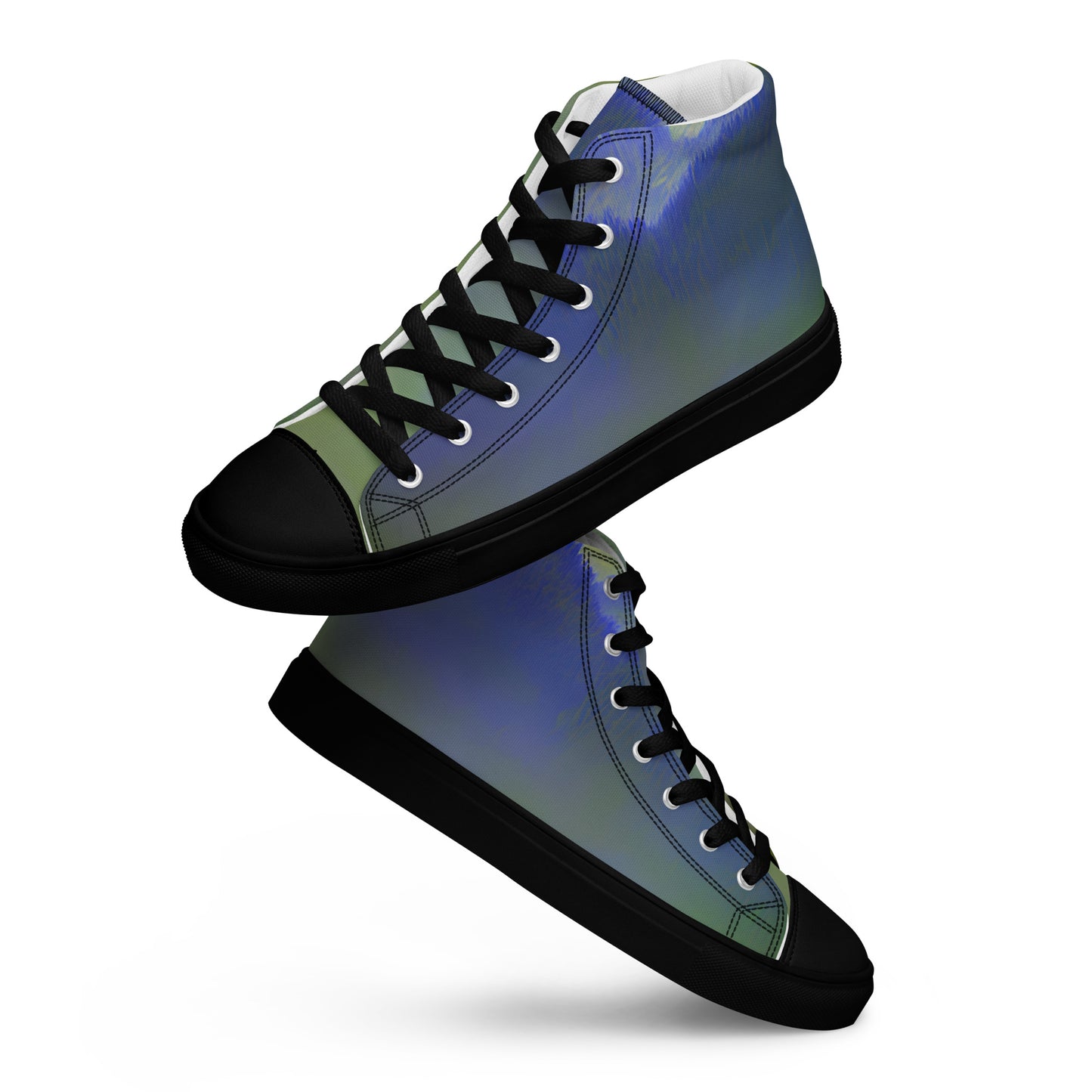 Elevate Your Style with Our Teal Abstract Men's High Top Shoes - Shop Now!