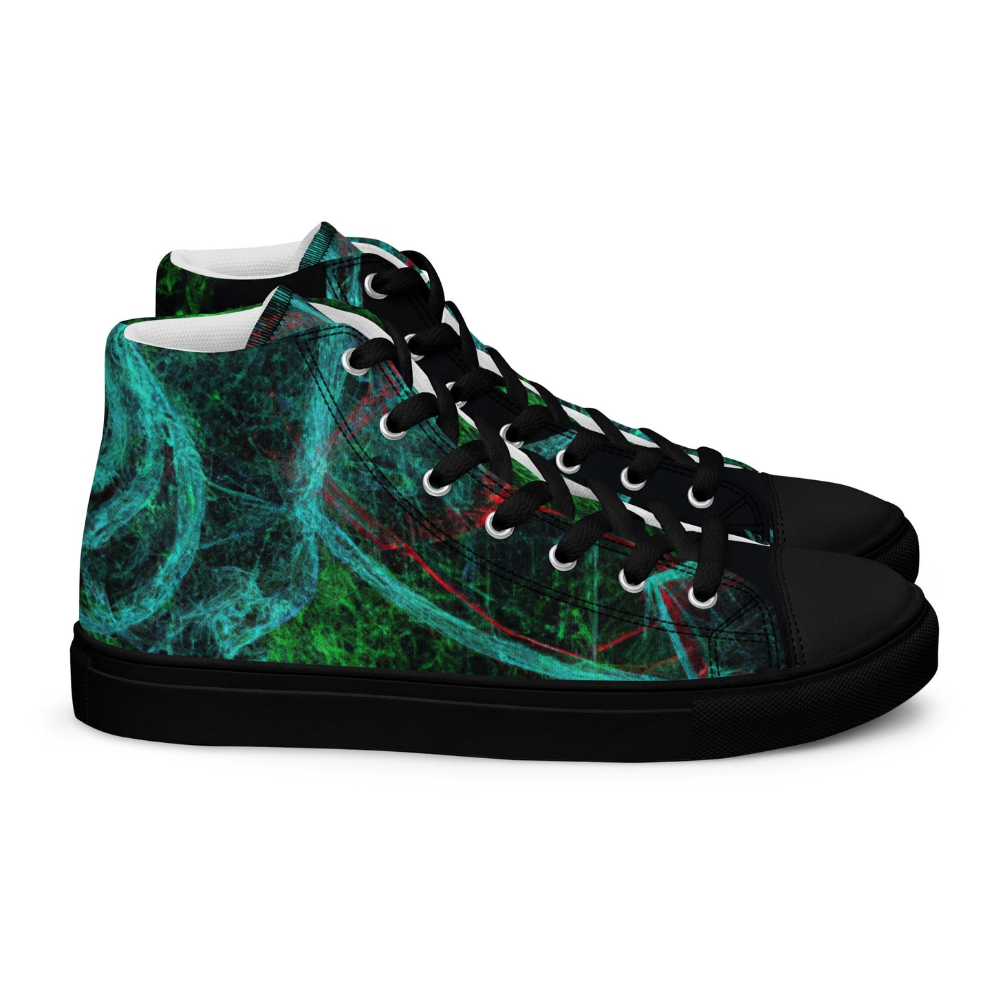 Elevate Your Style: Unique Dark Green Abstract High Tops | Limited Edition