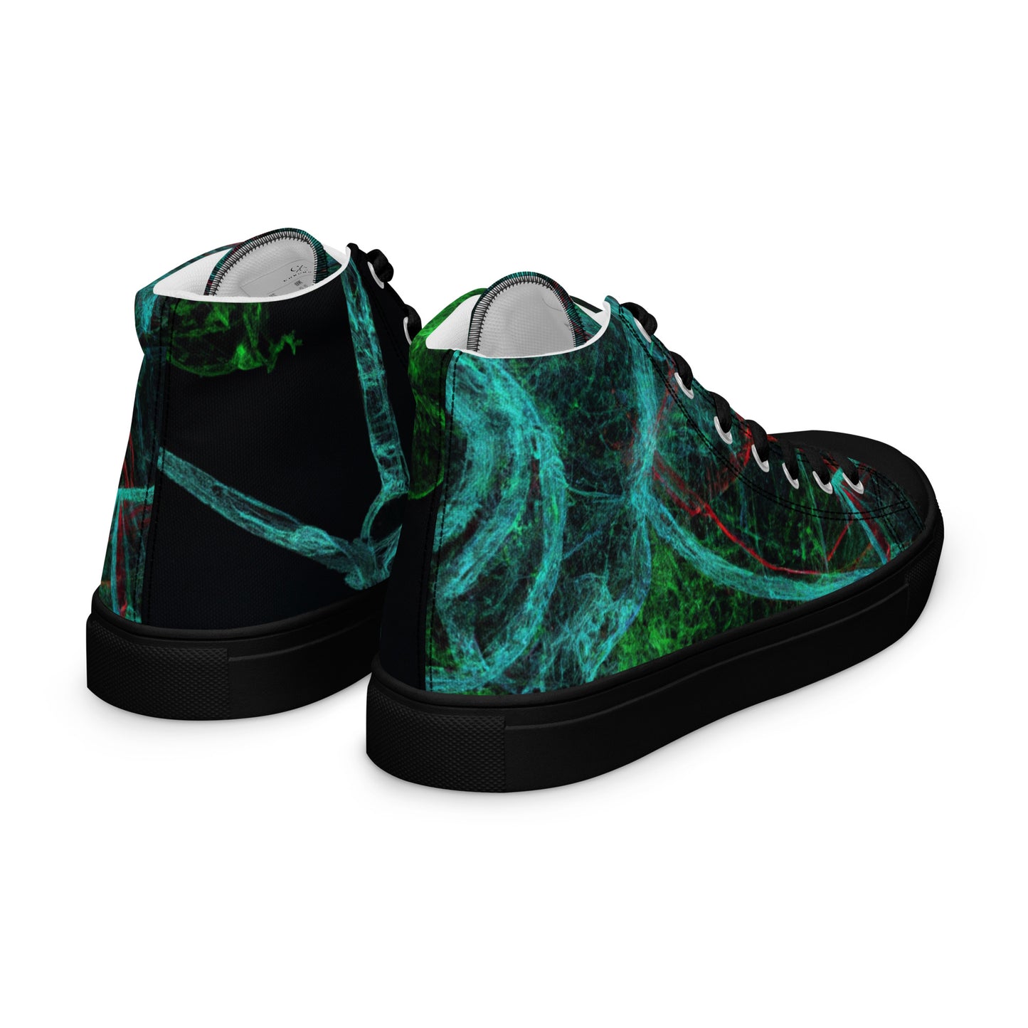 Elevate Your Style: Unique Dark Green Abstract High Tops | Limited Edition