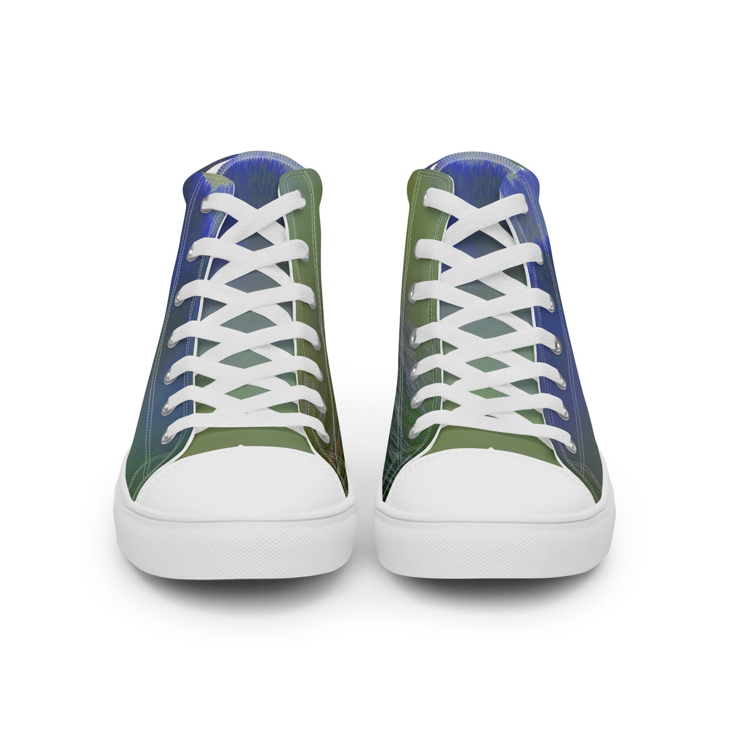 Elevate Your Style with Our Teal Abstract Men's High Top Shoes - Shop Now!