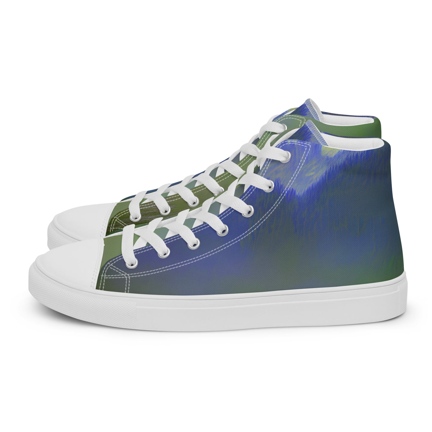 Elevate Your Style with Our Teal Abstract Men's High Top Shoes - Shop Now!