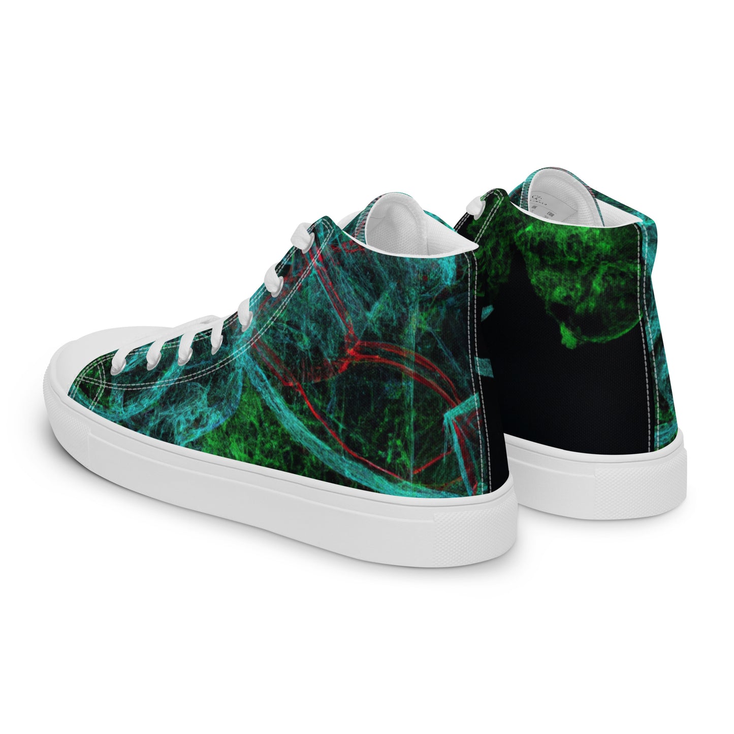 Elevate Your Style: Unique Dark Green Abstract High Tops | Limited Edition