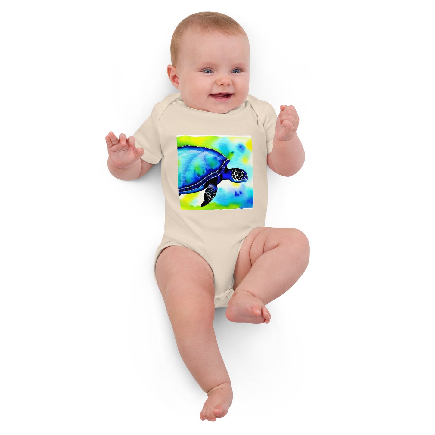 Eco-Friendly Sea Turtle Baby Romper | Sustainable Infant Clothing | Unisex Onesie