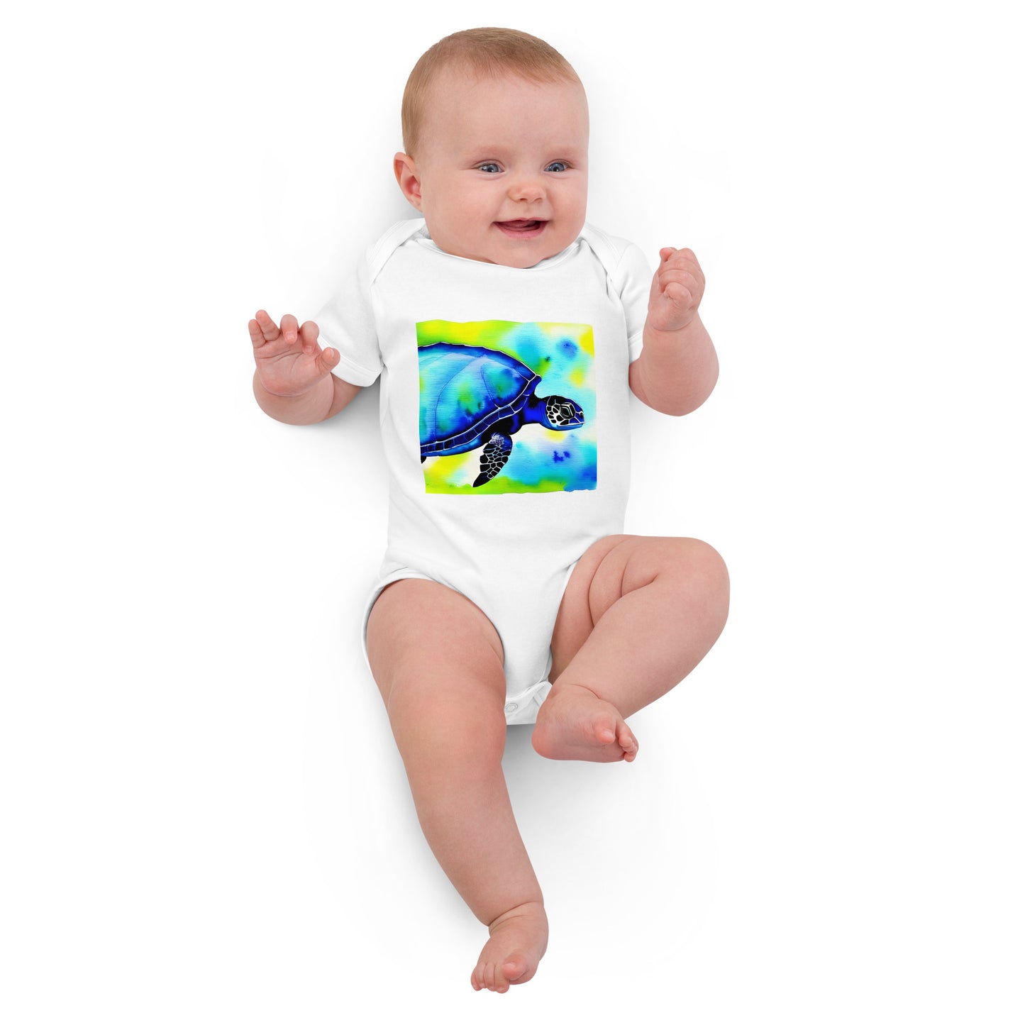 Eco-Friendly Sea Turtle Baby Romper | Sustainable Infant Clothing | Unisex Onesie