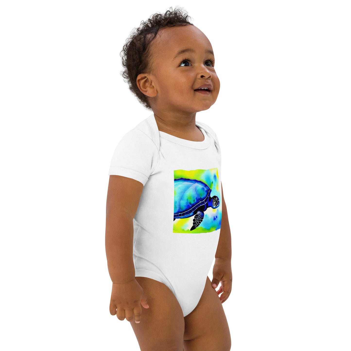 Eco-Friendly Sea Turtle Baby Romper | Sustainable Infant Clothing | Unisex Onesie