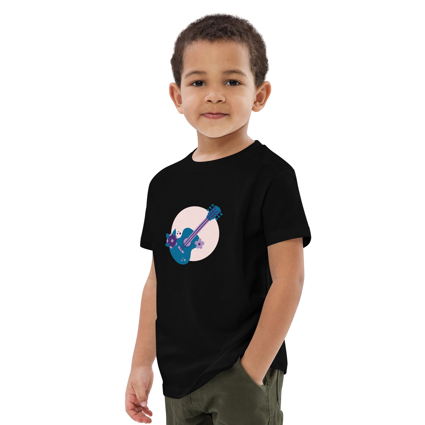 Adorable Guitar & Bear Organic cotton kids t-shirt