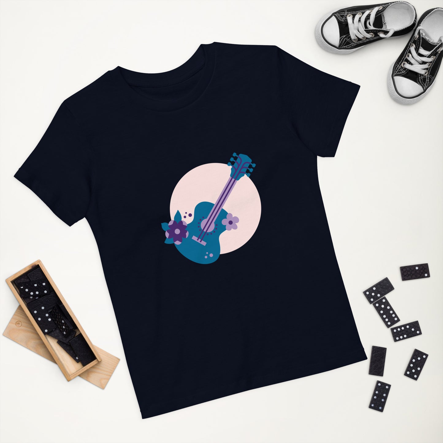 Adorable Guitar & Bear Organic cotton kids t-shirt