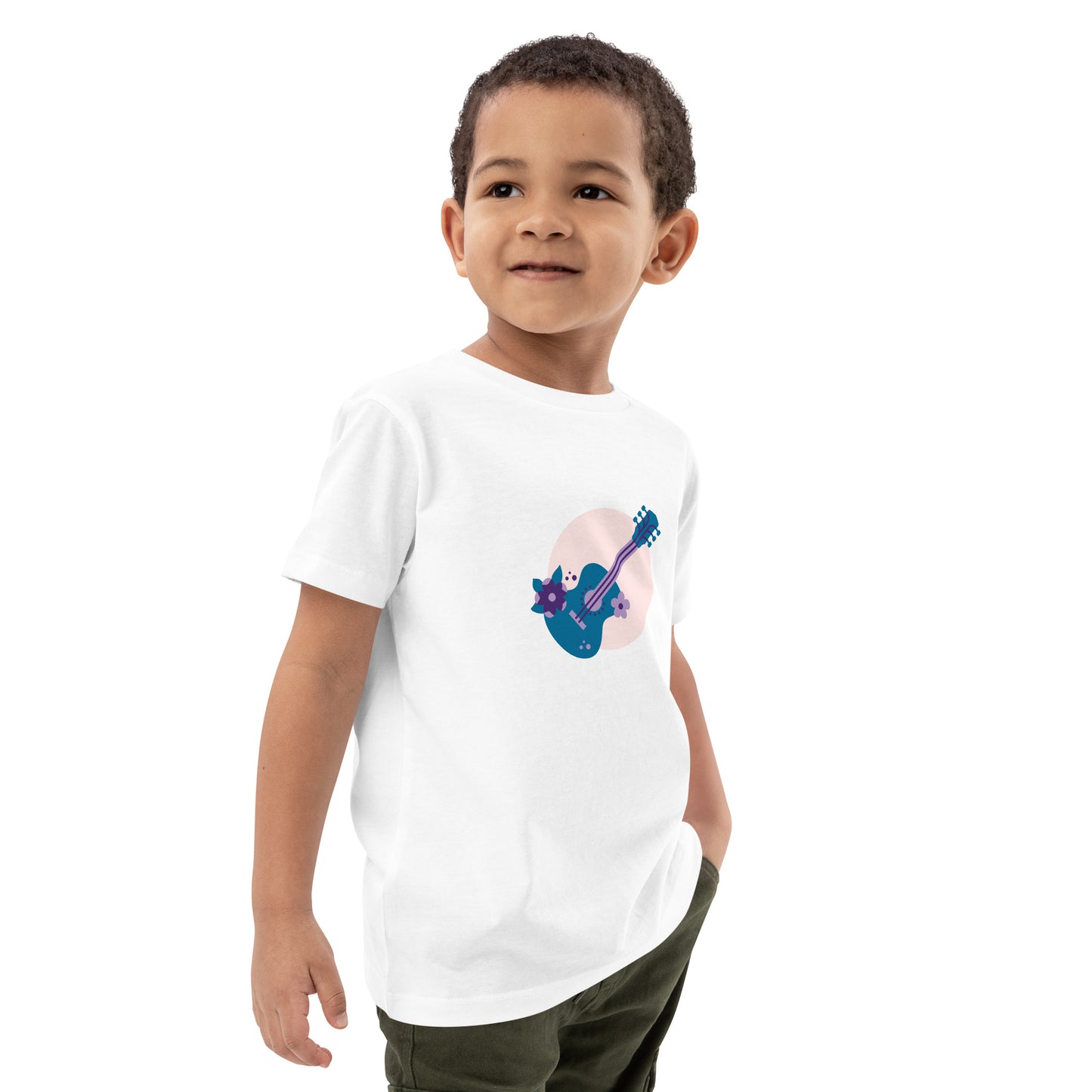 Adorable Guitar & Bear Organic cotton kids t-shirt