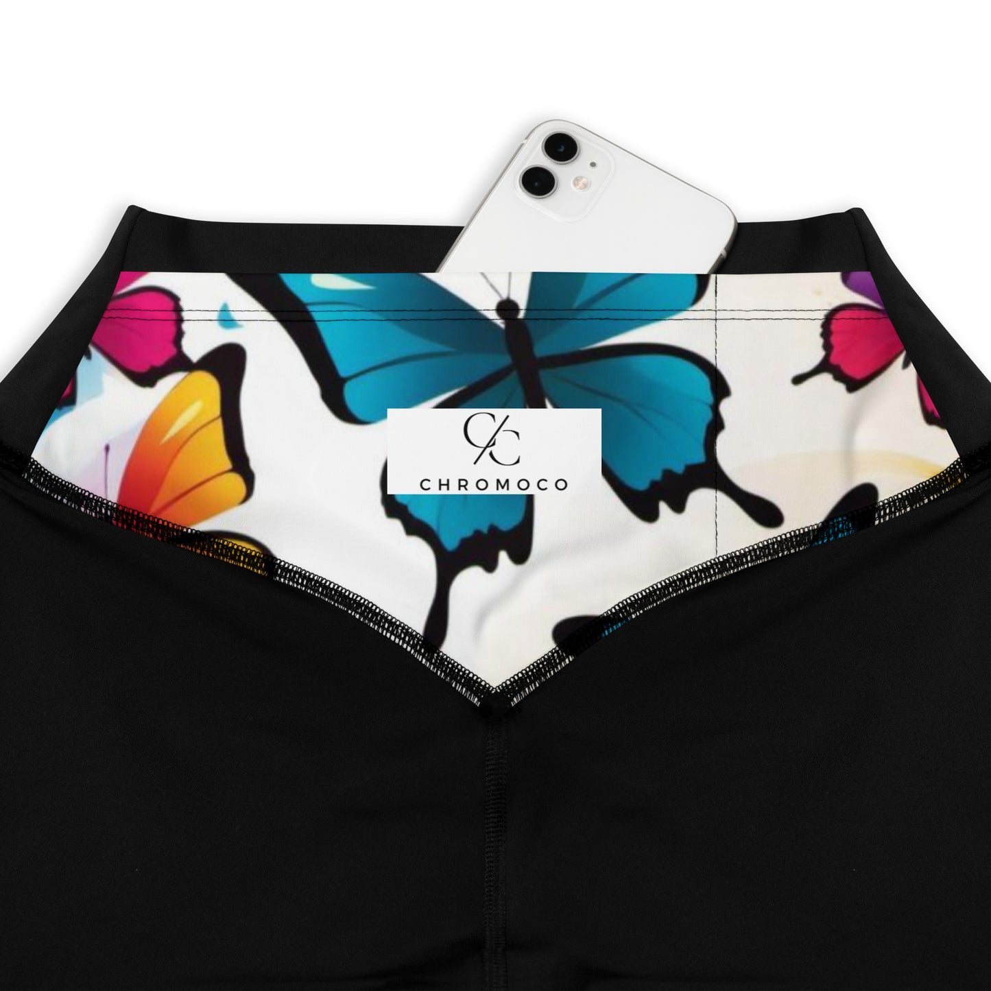 Vibrant Energy: Colorful Butterfly Pattern Sports Leggings