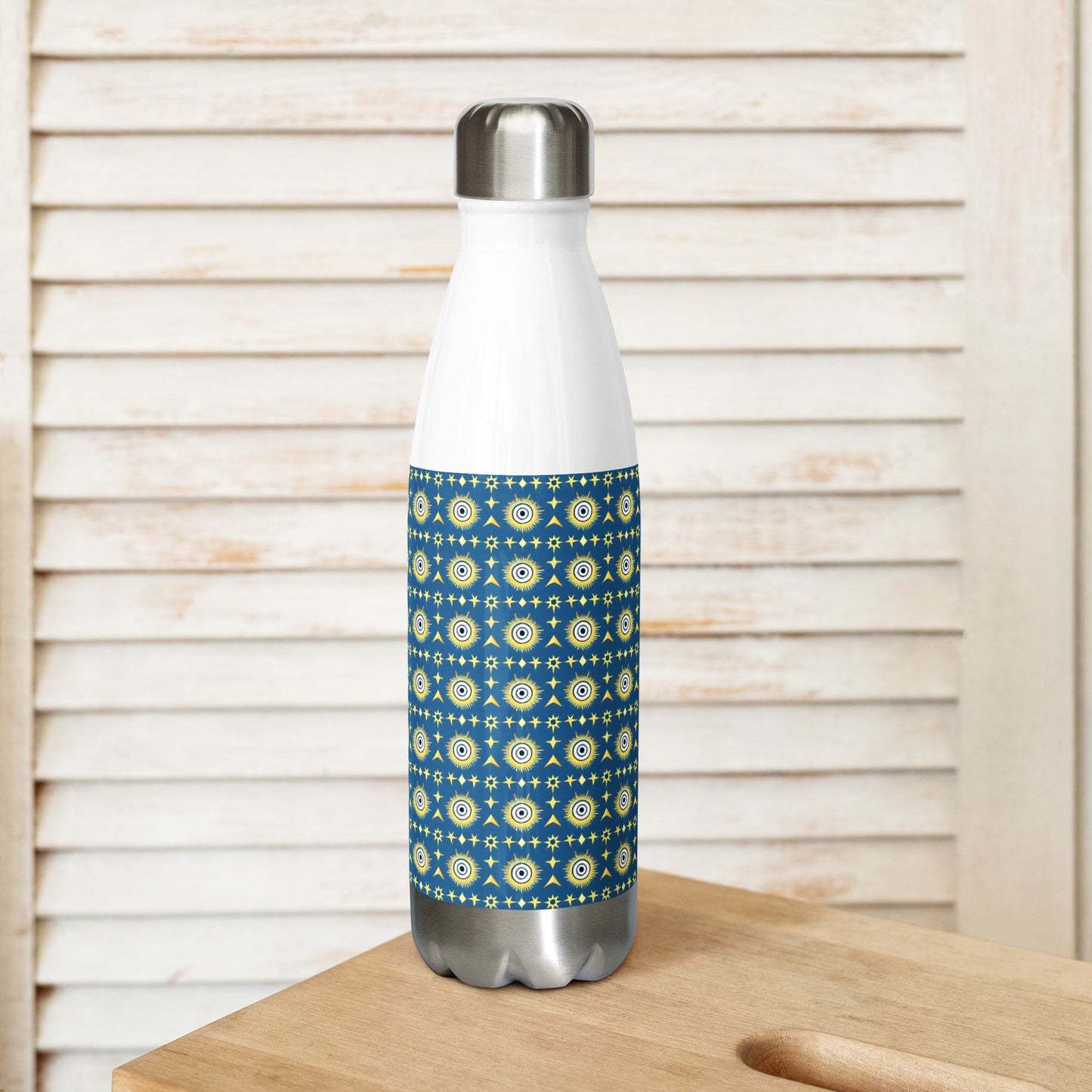 Eco-Friendly Navy & Gold Star 17oz Stainless Steel Water Bottle