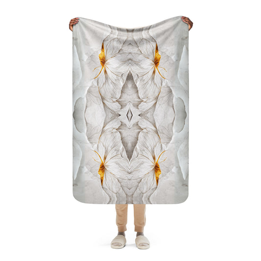 Abstract Floral Luxury Sherpa Blanket