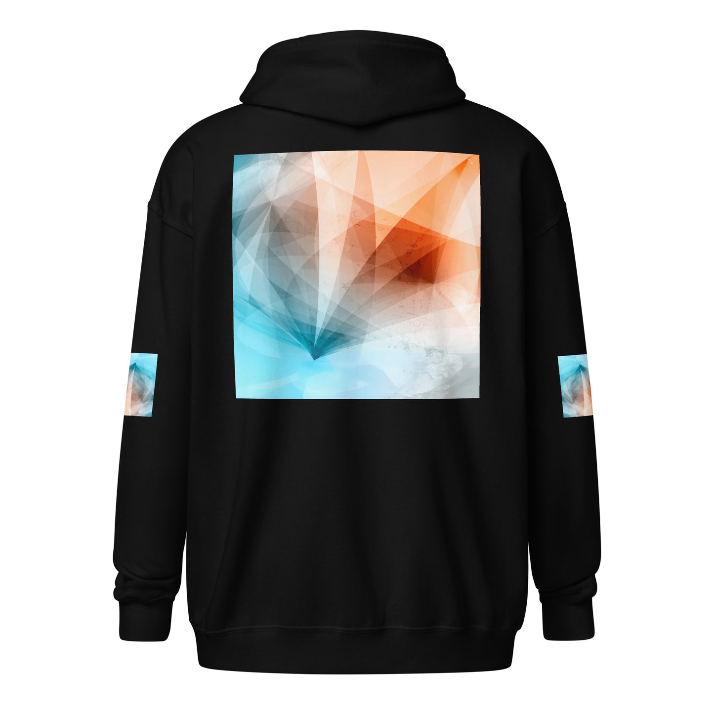 Embrace Style & Comfort: Peach Fuzz & Blue Zip Unisex Hoodie