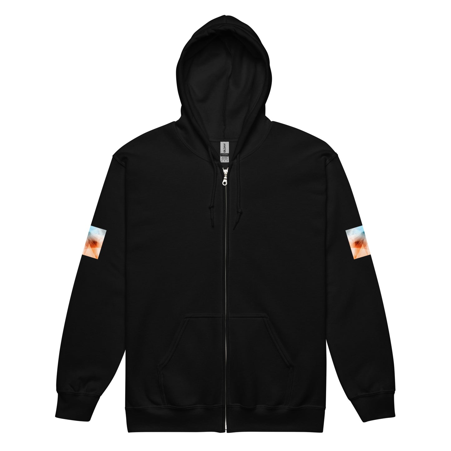 Embrace Style & Comfort: Peach Fuzz & Blue Zip Unisex Hoodie