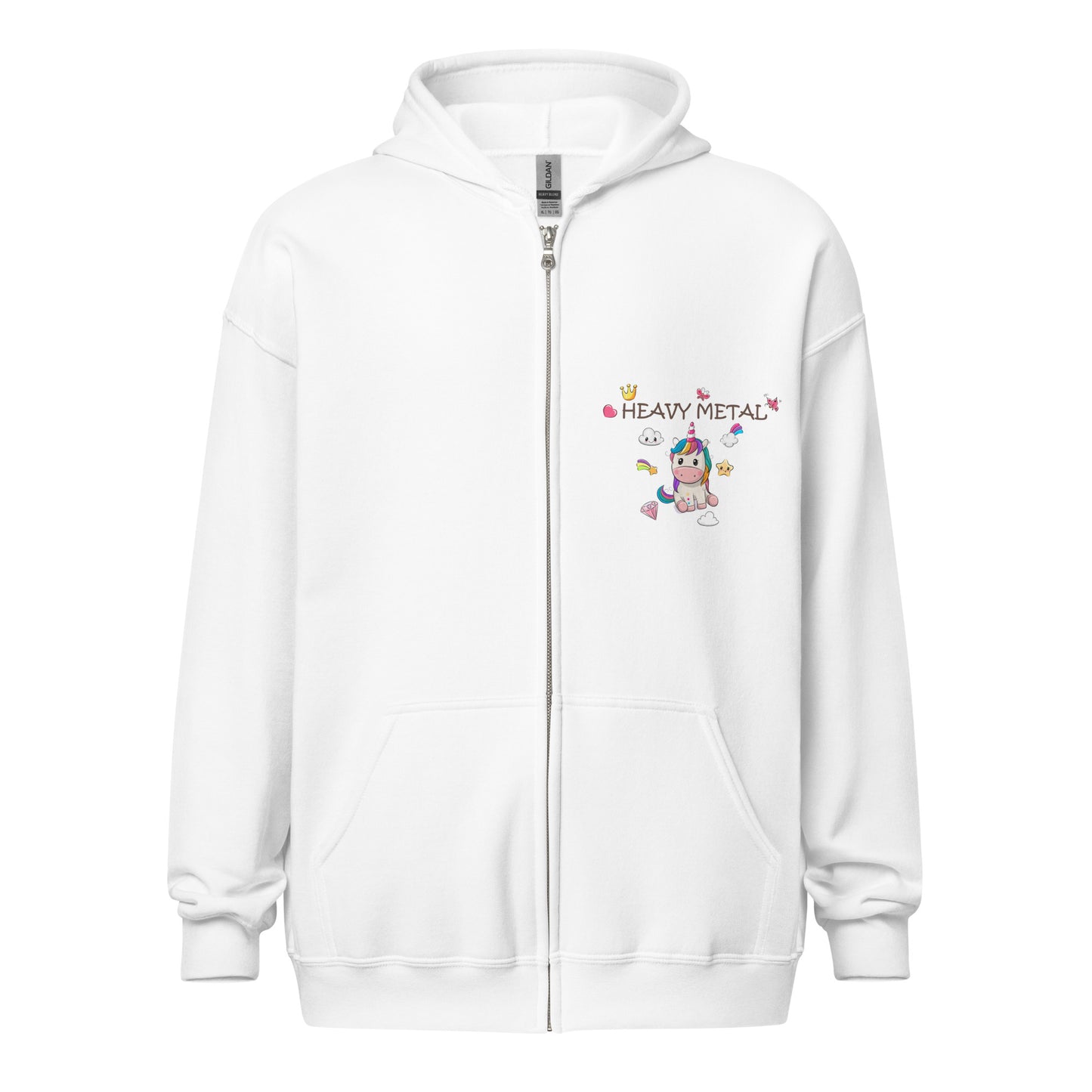 ChromoCo Unisex Heavy Metal Unicorn blend zip Hoodie: Blend of Fashion & Comfort