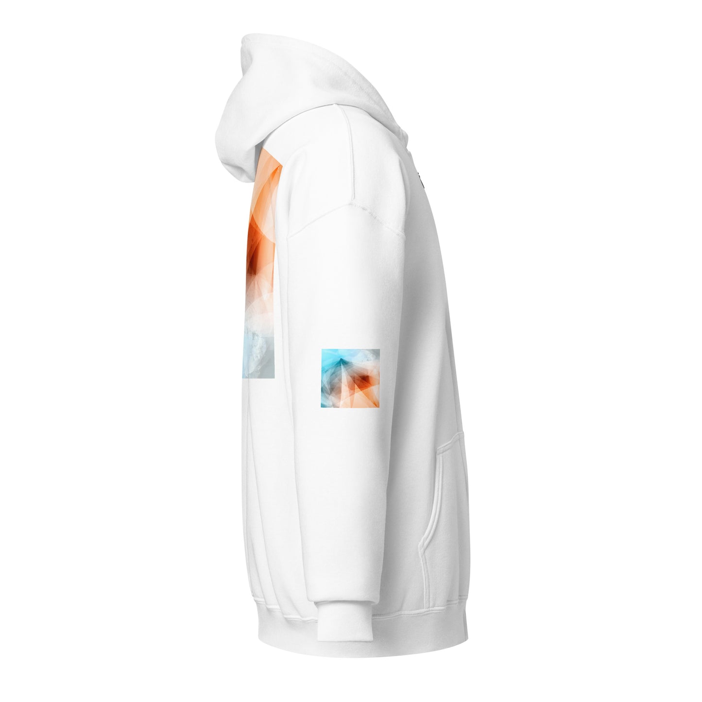 Embrace Style & Comfort: Peach Fuzz & Blue Zip Unisex Hoodie