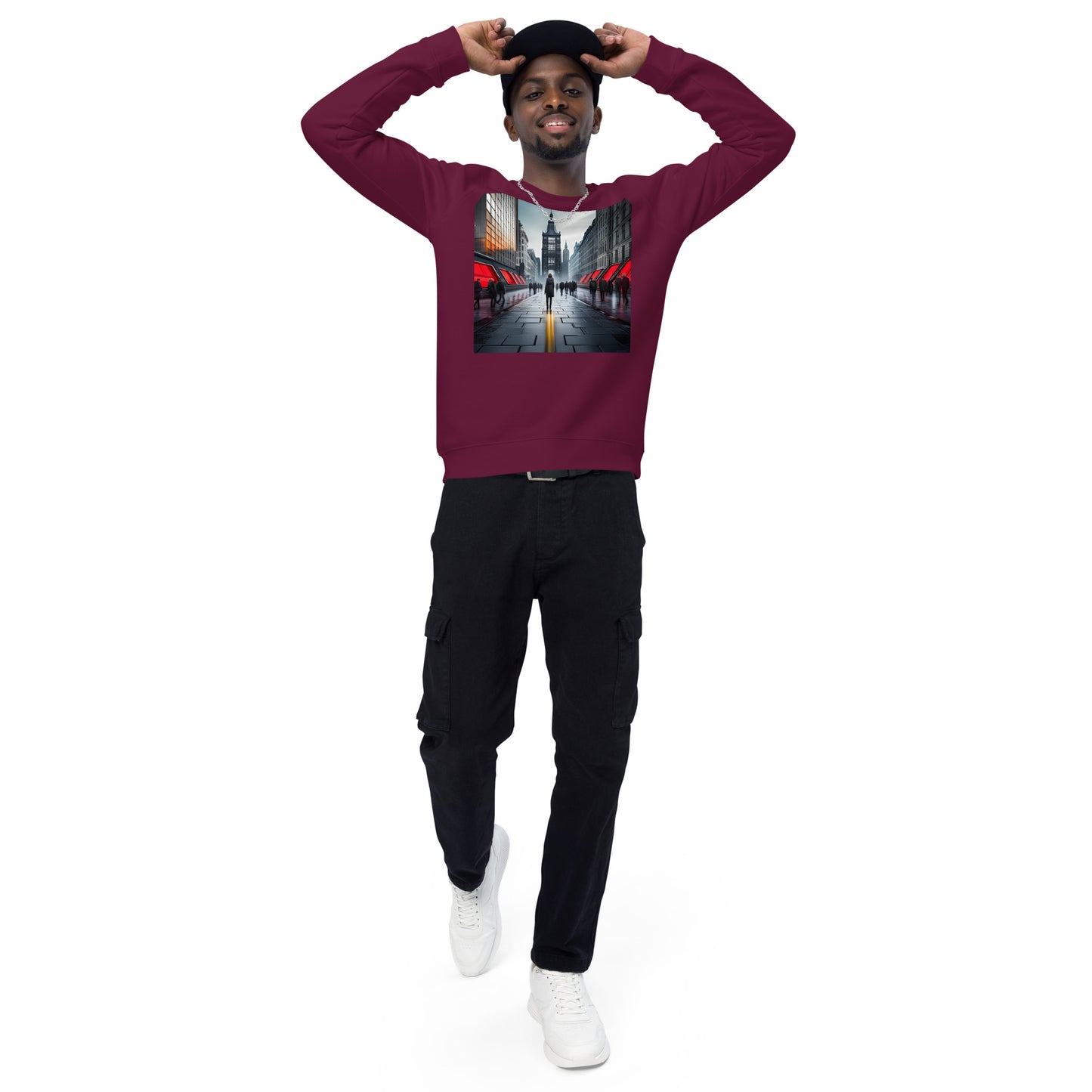 Eco-Friendly Unisex Raglan Sweatshirt: Street Style Meets Comfort