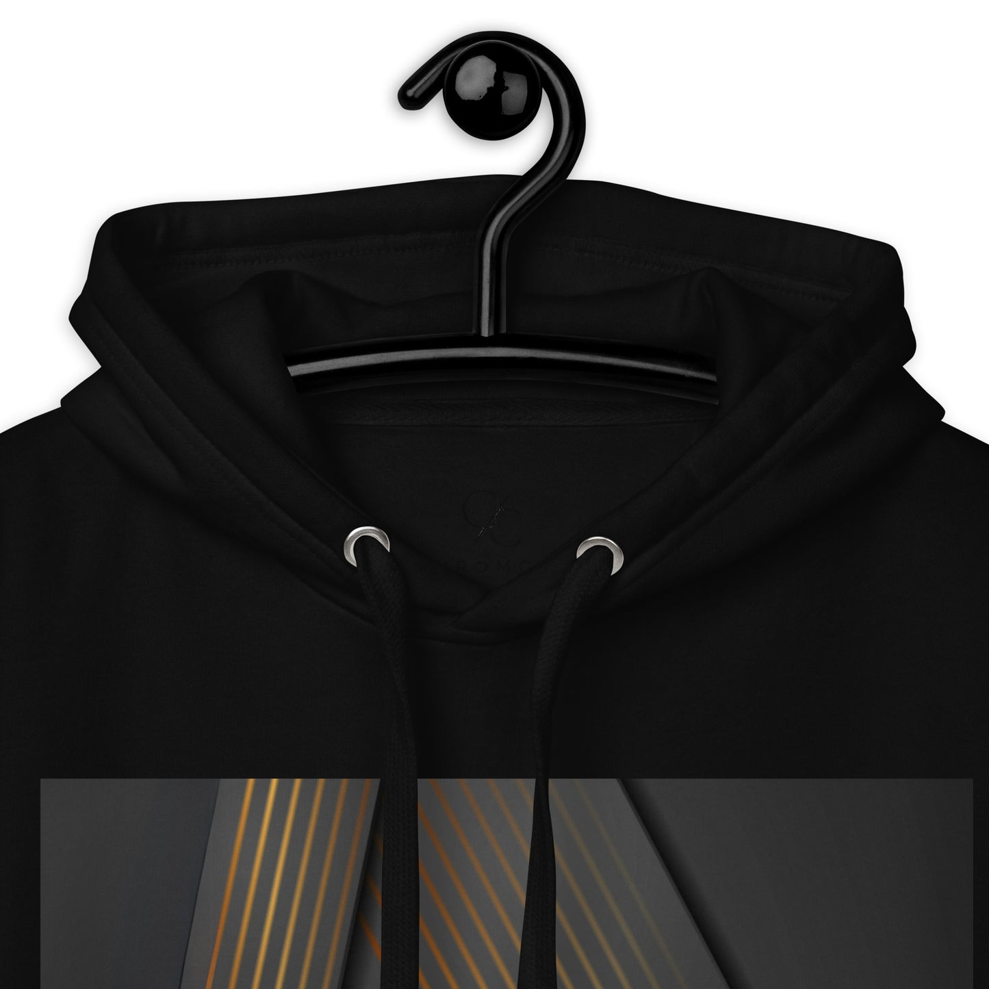 Elevate Your Style with Our Unisex Hoodie - Black & Gold Triangle Print