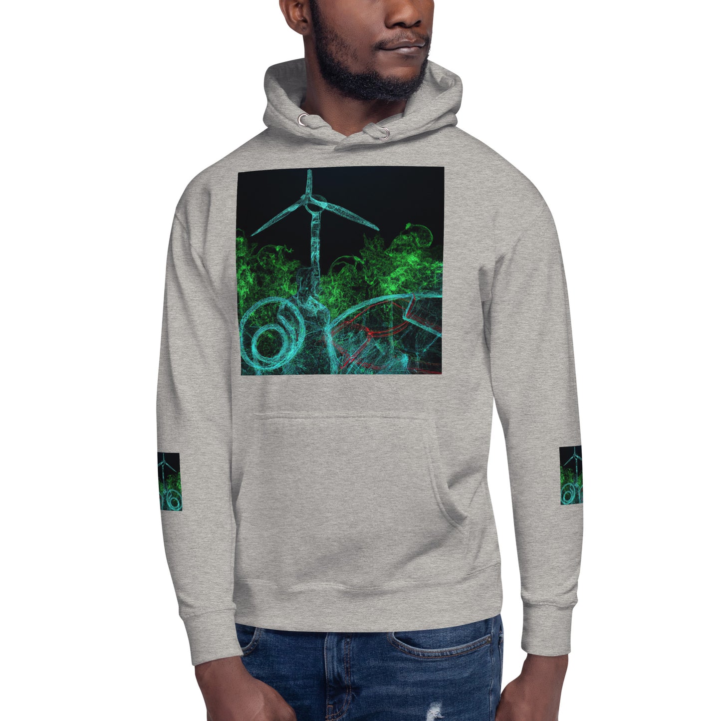 Stay Warm and Stylish with Our Abstract Green Unisex Hoodie - Shop Now!